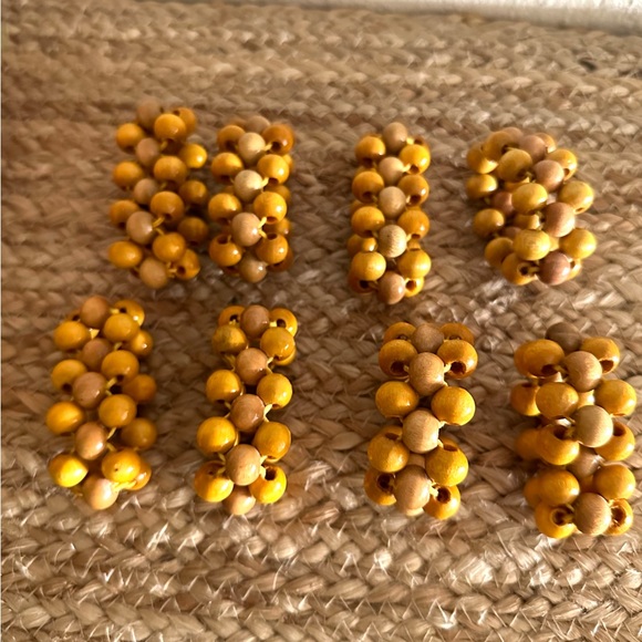 Other - Beaded Napkin Rings : Wooden Napkin Rings : Boho Table Decor